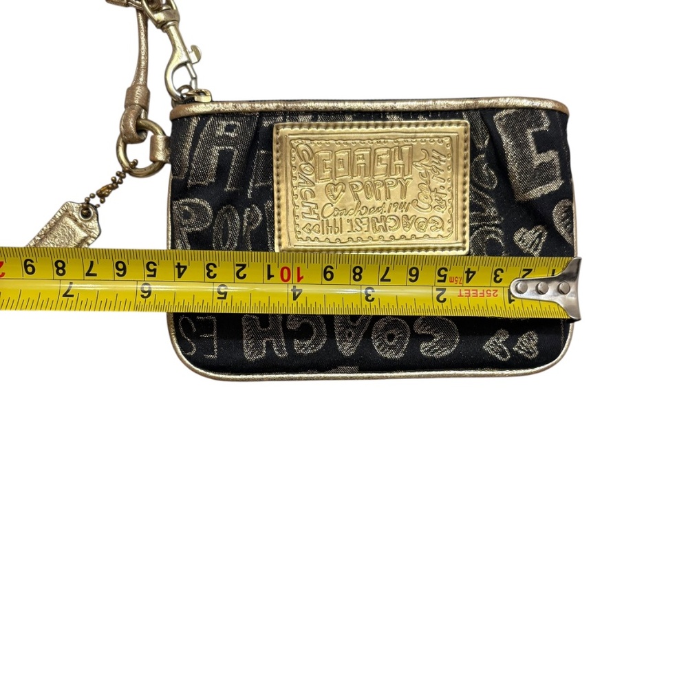 Coach black and gold poppy scribble wristlet bag - Picture 2 of 7